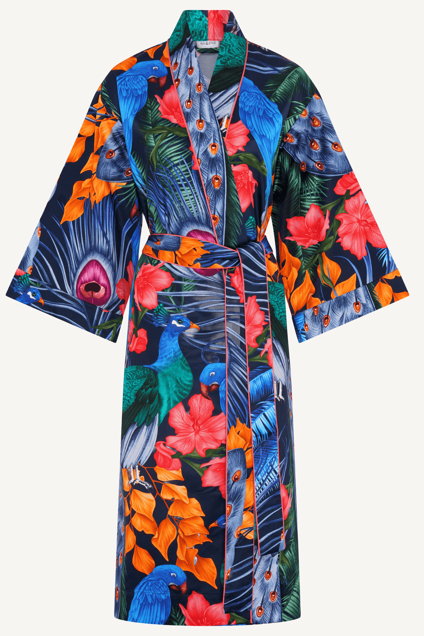 Lunar Bloom Silk-Cotton Robe